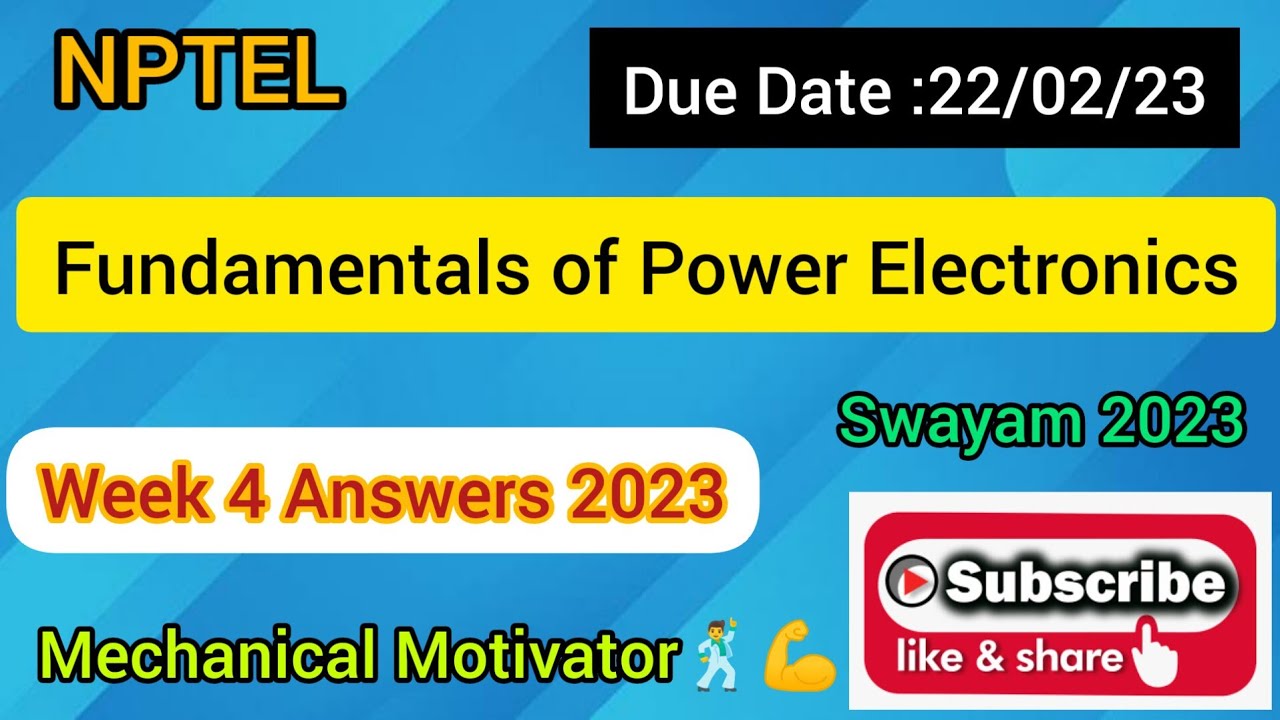 Fundamentals of Power Electronics | Week 4 Quiz | Assignment 4 Solution ...