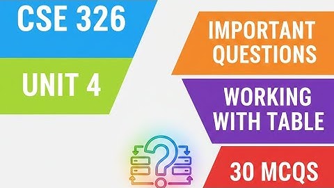 Cse 326 Unit 4 most important questions in end term exam। Lpu