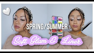 Spring/Summer Soft Glam and Floating Eyeliner | Using Face Paint for Graphic Liner?? screenshot 3