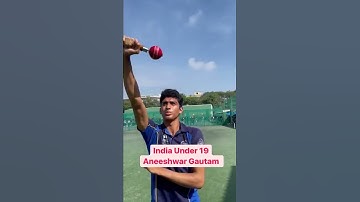 Thumbnail of India u19 player Aneeshwar Gautam practice with revoluntion ball at kioc #shorts #cricket #indiau19