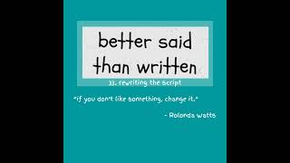 Rewriting the Script