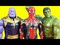 Marvel Avengers Titan Hero Power FX Toys Iron Spider Hulk And Iron Man Vs Thanos