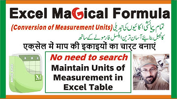 Excel Magic Formula - No need to search unit conversion, make automated unit conversion table