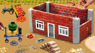 Mini diy bricks house construction full making Science project | mini cemented and bricks House