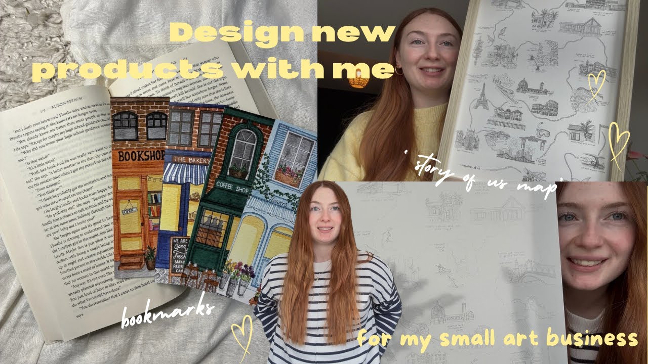 Designing new products for my small art business | studio vlog