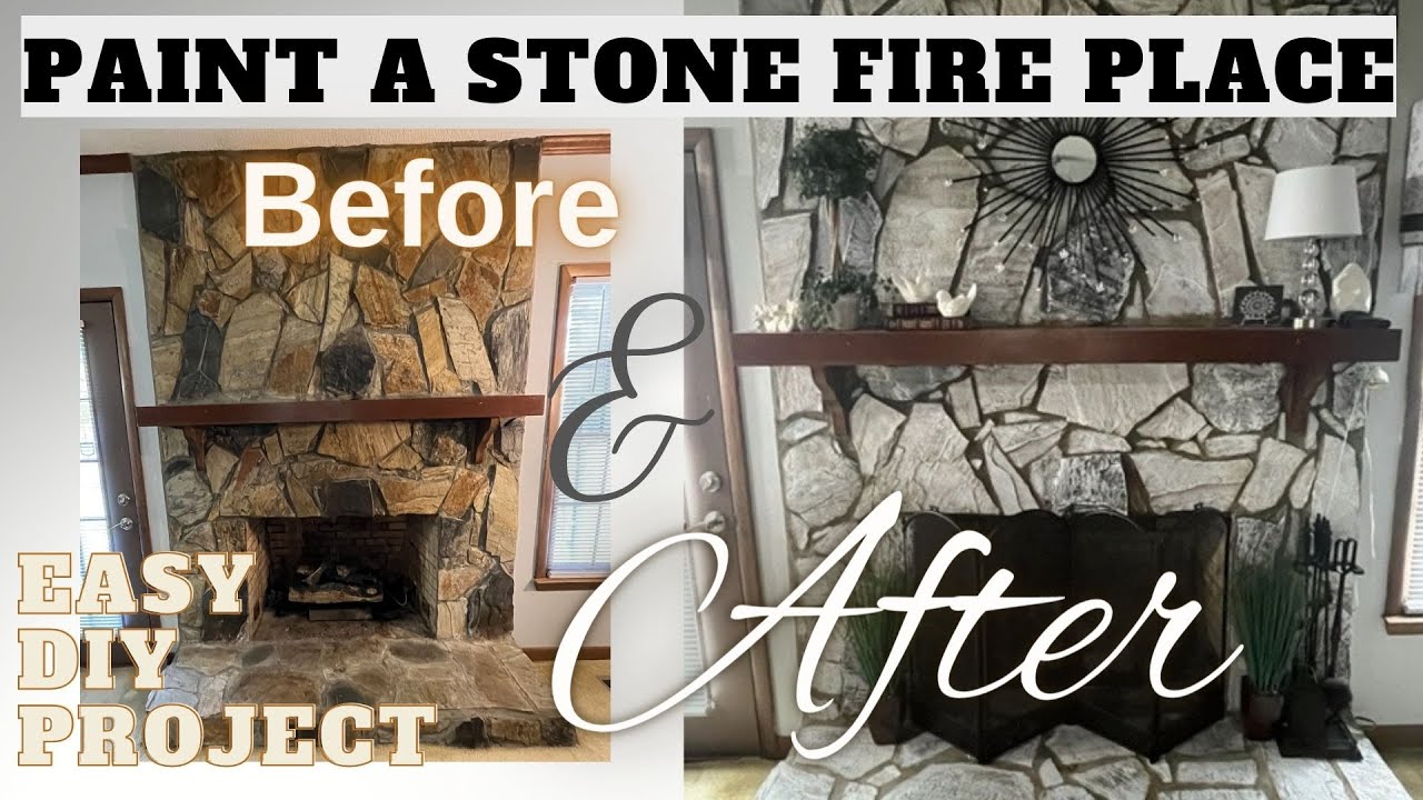 Paint a Stone Fireplace | DIY How To | Ideas Trending Makeover Modern ...