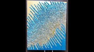 50x40cms Frameless Canvas Acrylic Metallic Paint, Custom Crushed Glass and Glitter Art