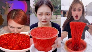 ASMR MUKBANG 🌶️ EXTREME SPICY RED GLASS NOODLES 🔥 DRINKING NOODLES CHALLENGE  🍜 GIANT CUP NOODLES