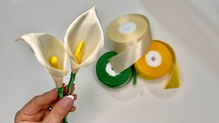 How To Make Calla Lily Flowers: Crafting Satin Ribbon Flower Art Tutorial