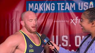 U.S. Olympic Wrestling Trials: Kyle Snyder reacts to qualifying for Paris Olympics