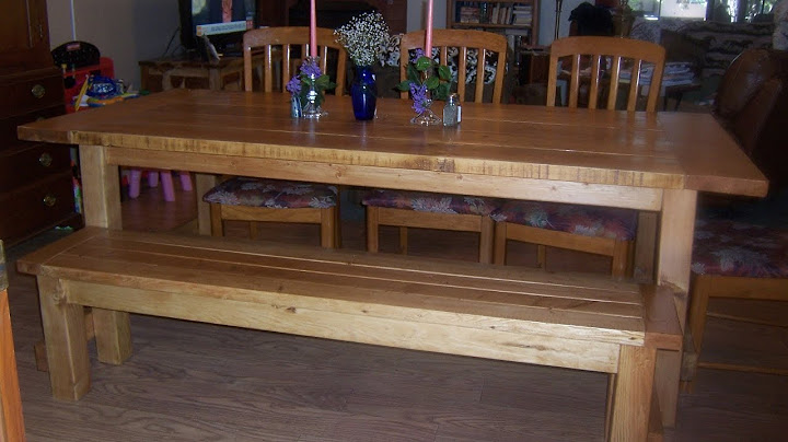 Farmhouse kitchen table with bench and chairs