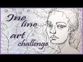 One Line Art Challange | Рисую одной линией | Челлендж | заполняем разворот в скетчбуке
