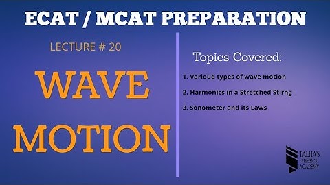 Wave Motion | Lecture No.20| ECAT & MCAT Preparation