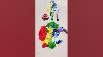 Inside Out color mixing 08 // Painting Joy and Sadness #insideout  #joy #sadness #shorts