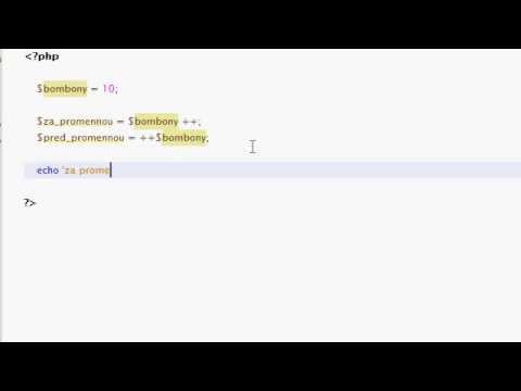 PHP návod 07   Inkrementace a dekrementace
