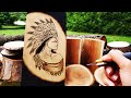 How To Wood burning (pyrography) | Draw a native girl #woodburning #tutorial #pyrography