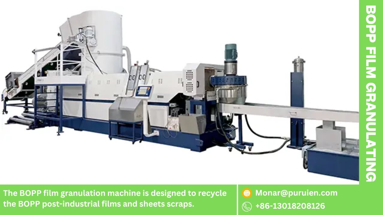 BOPA ML130 Film recycling pelletizing machine - YouTube