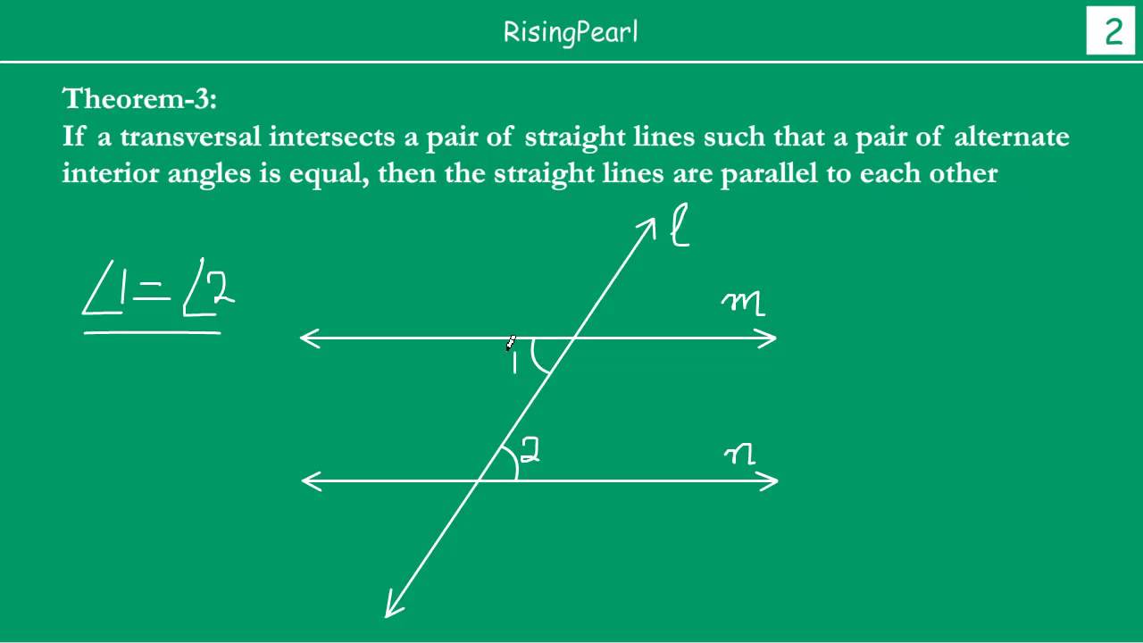 Alternate Interior Angles Equal Means Parallel Lines Theorem