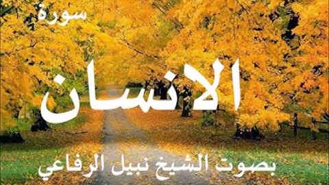 سورة الإنسان بصوت الشيخ نبيل الرفاعي