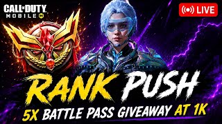 🔴 CODM LIVE | 5X BP GIVEAWAY at 1K | SnD + 1v1| Rank Push