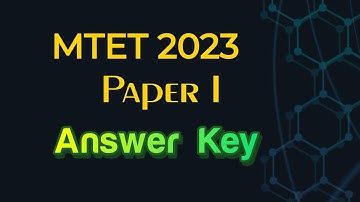 MTET 2023 || Paper I || Answer Key ||