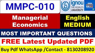 IGNOU MMPC-010 Managerial Economics Most Important Questions & Answers 2026