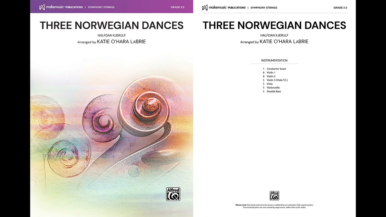 Three Norwegian Dances, arr. Katie O'Hara LaBrie – Score & Sound