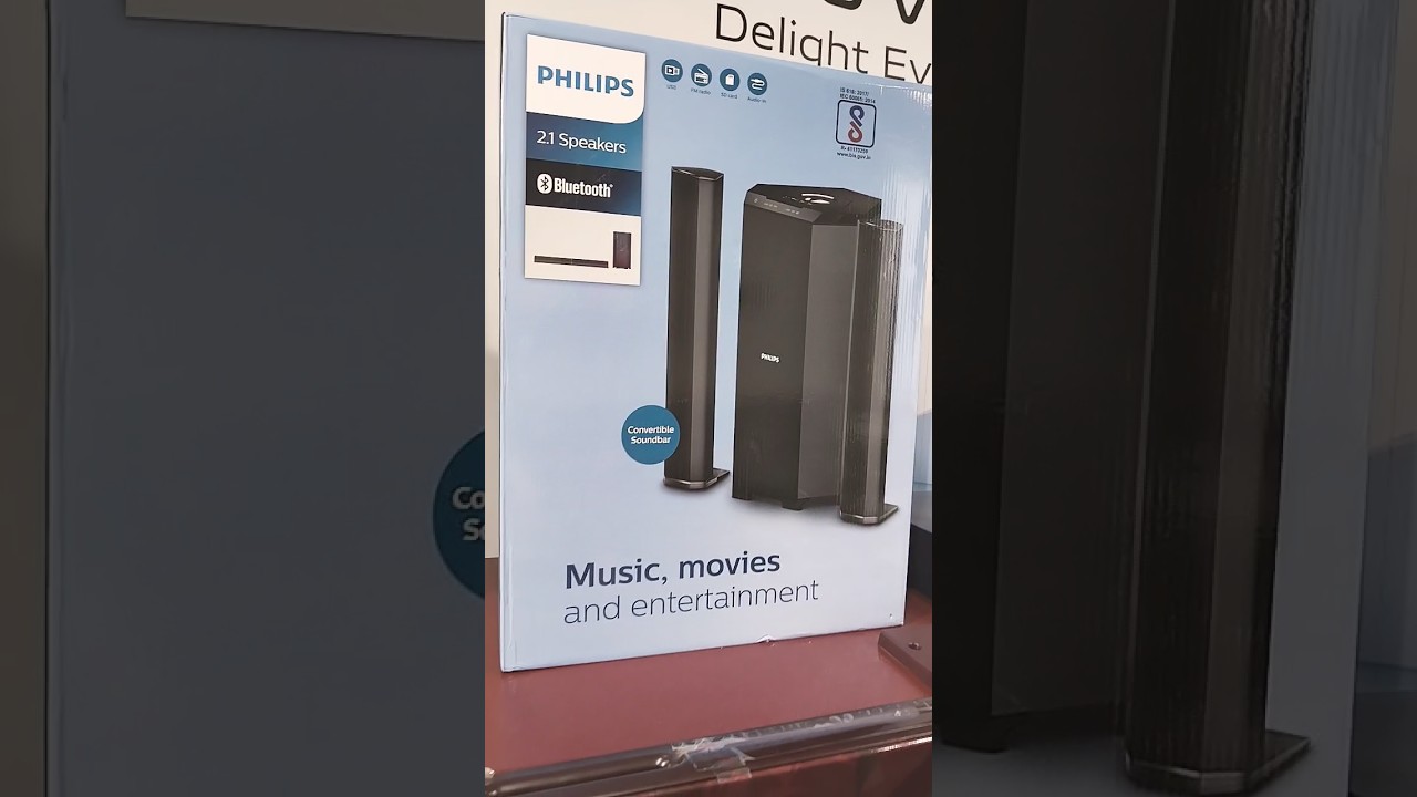 Philips 2.1 Speaker Bluetooth Convertible Soundbar Music movie and entertainment 