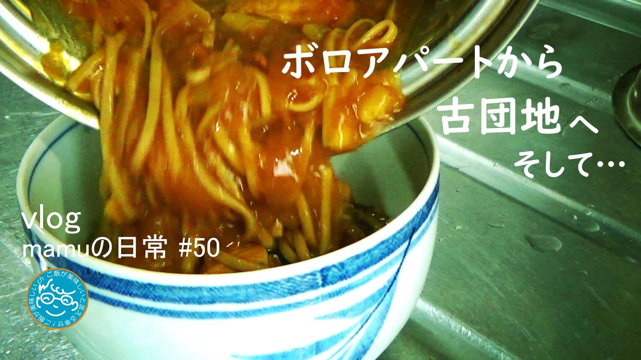 日常風景｜どろどろカレーそば🥄おうちご飯｜暮らしVlog｜ボロアパートから古団地へ｜ｍamu50｜ご飯が美味しいと言える幸せ｜SOBA NOODLES