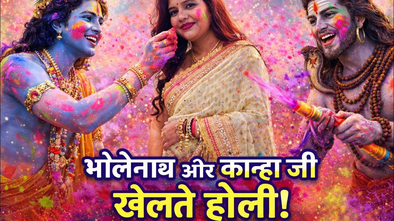 Ai Holi 🫟special 2026🌈। Mhadev ji❤ Krishna ji ,Full Tutorial #mhadev #krishna #holi2026 #viralvideo 