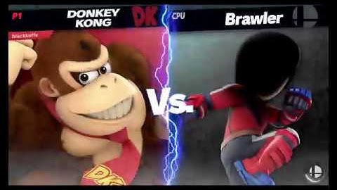 Black Koffee(Donkey Kong) vs Level 9 CPU(Mii Brawler) - Super Smash Bros Ultimate
