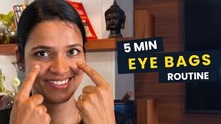 5-Minute Eye Bag Removal Routine | Face Massage Yoga &amp; Exercises for Dark Circles | Healspace