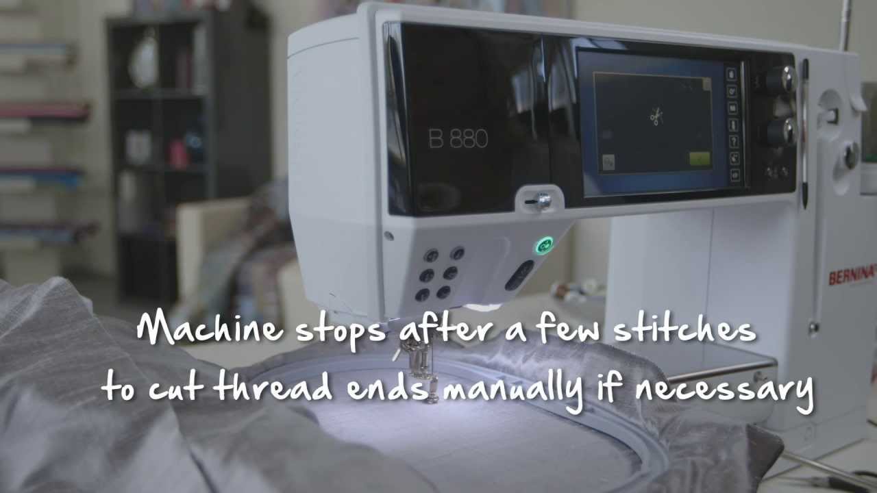 BERNINA 880 first steps in embroidery, how to thread and hoop the