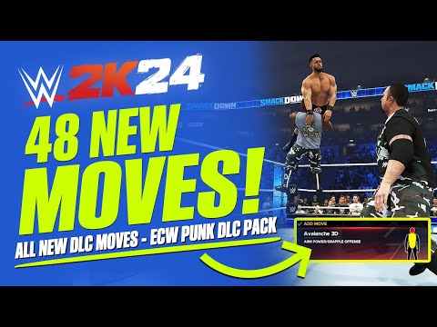 WWE 2K24: Almost 50 New Moves Added! (All New DLC Moves!) (ECW Punk DLC Pack)