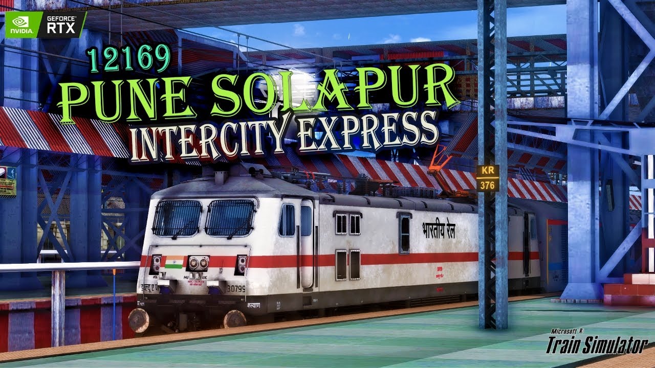 12169 PUNE SOLAPUR INTERCITY EXPRESS (पुणेसोलापूर)|| INDIAN TRAIN SIMULATOR | || 