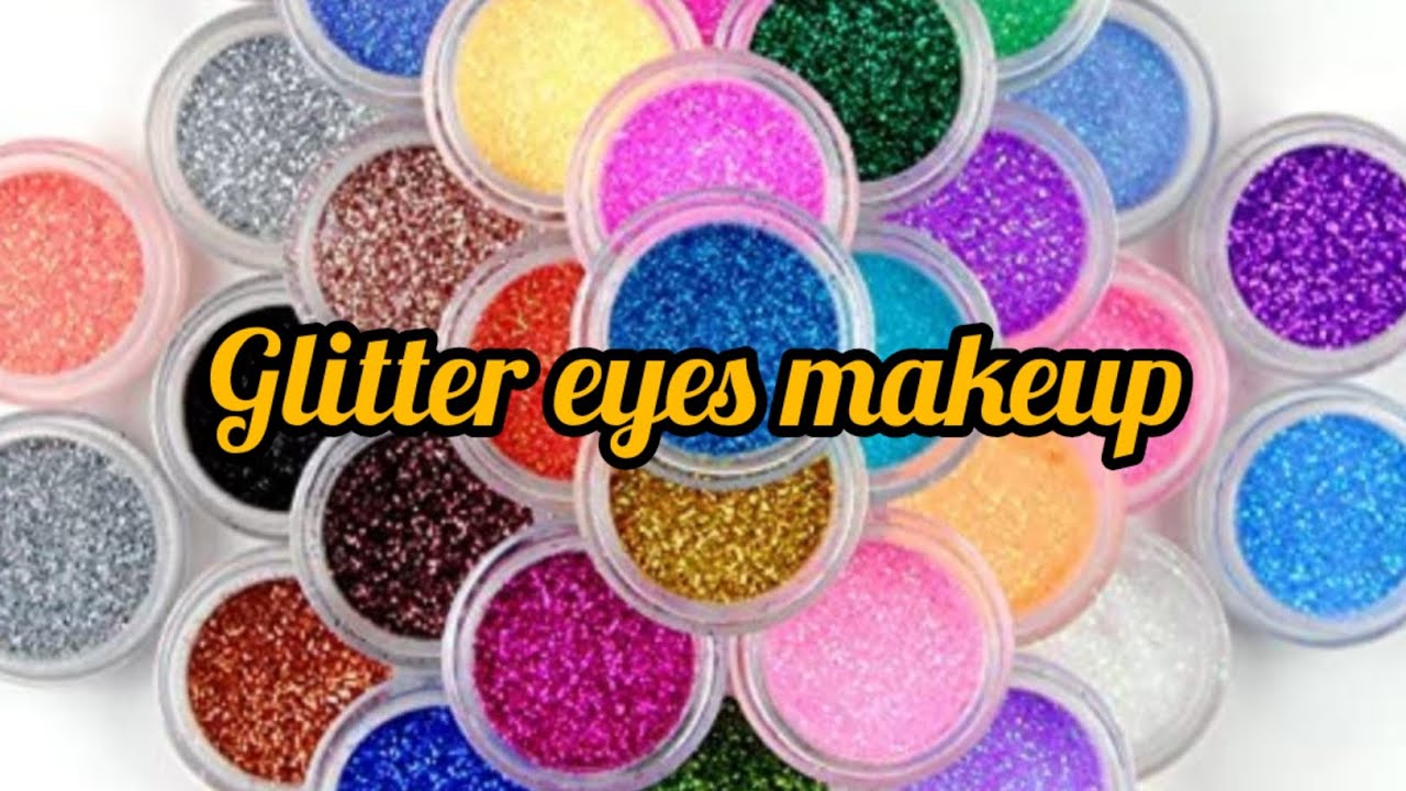 Glitter eyes makeup very Beautiful look, Glitter pink, black, purple