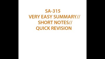 SA-315 { IDENTIFYING & ASSESSING THE RMM THROUGH UNDERSTANDING THE ENTITY & ITS ENVIRONMENT}