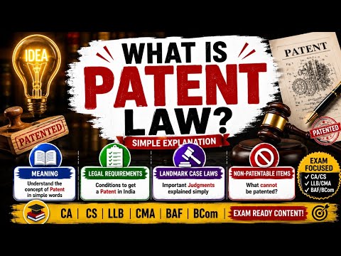 Patent Law Explained in Hindi with Examples and Caselaws | Intellectual Property Rights