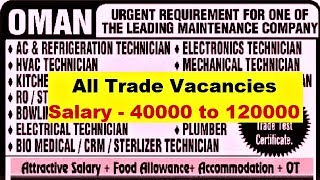 LEADING MAINTENANCE COMPANY OMAN | LARGE JOBS | APPLY NOW