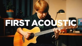 Vignette de la vidéo "First Time Playing Acoustic Guitar"