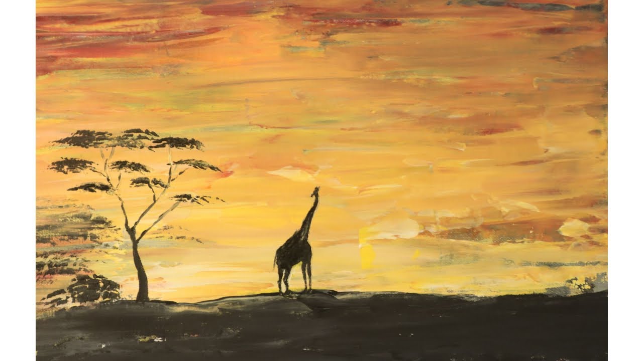 Daily challenge 27 Acrylic painting The beauty of Africa in modern