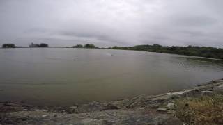 (now lost at sea)brushless rc boat ripping across the res