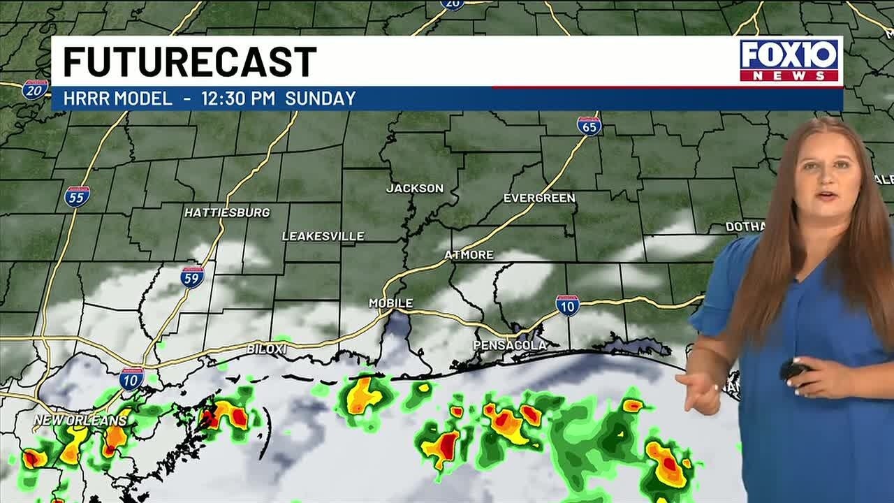 Gulf Low Keeps Storms Around Today; Heat Builds Later This Week