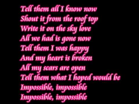 Impossible Lyrics Deutsch Impossible Lyrics Deutsch