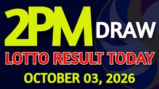 2pm Lotto Result Today October 03, 2026 Swertres Ez2 PCSO
