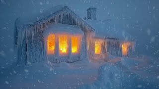 : Peaceful Winter Storm for Sleep, Relax at a Lonely Log Cabin | Howling Wind Sounds & Blowing Snow