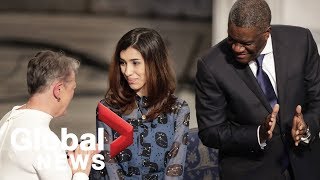 Nobel Peace Prize winners receive their awards