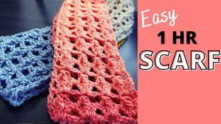 Crochet Scarf for Beginners (Take 9) | Easy Pattern to Crochet Scarf in 1 Hour!