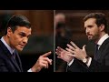 Los ataques cruzados entre Casado y Sánchez durante el debate de investidura