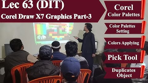 DIT lecture 63|Corel Draw X7 Part-3 |Color Palettes, Pick Tool & Duplicate Object |Urdu by Wali khan